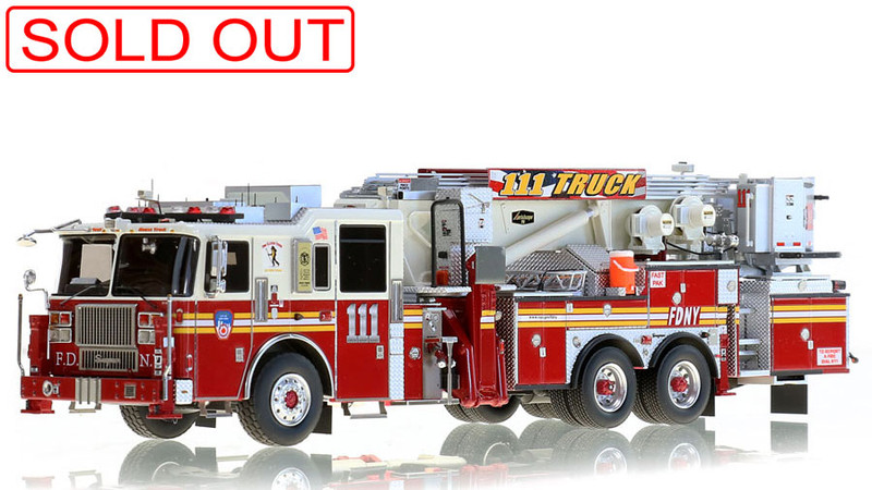 1:50 scale museum grade replica of FDNY Tower Ladder 111