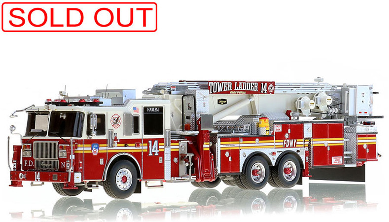 1:50 museum grade scale model of FDNY Tower Ladder 14