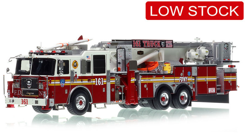 1:50 scale model of FDNY 2013 Seagrave Attacker 95' Tower Ladder 161 - Brooklyn