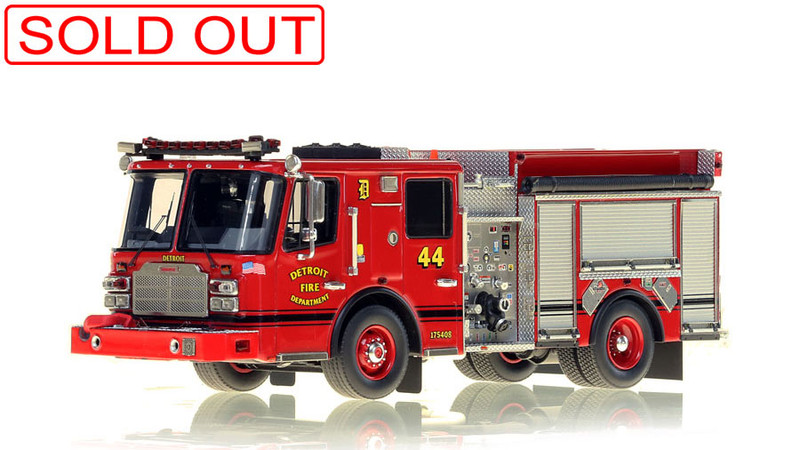 1:50 scale model of Detroit Fire Department Ferrara Engine 44