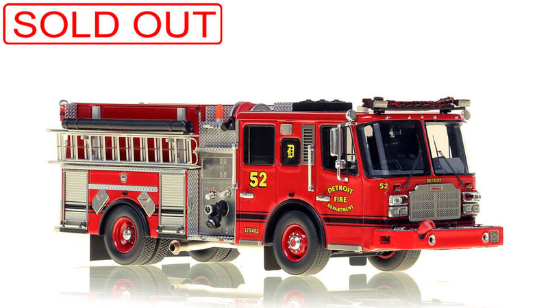 1:50 scale model of Detroit Fire Department Ferrara Engine 52