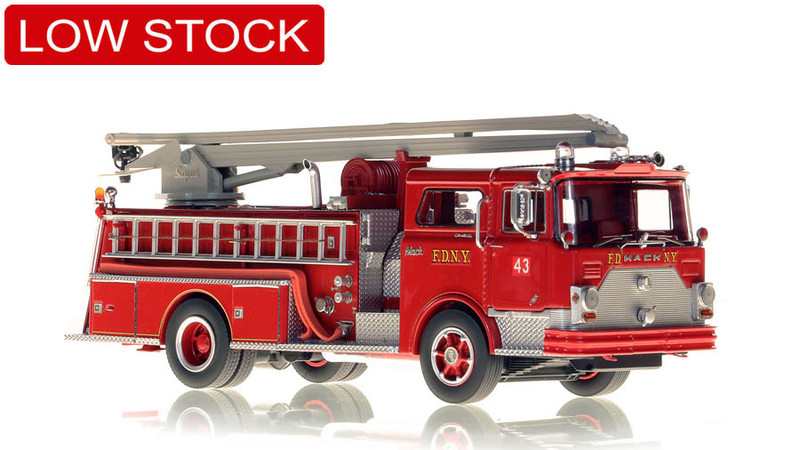 1:50 scale model of FDNY 1970 Mack® CF 54' Squrt Engine 43