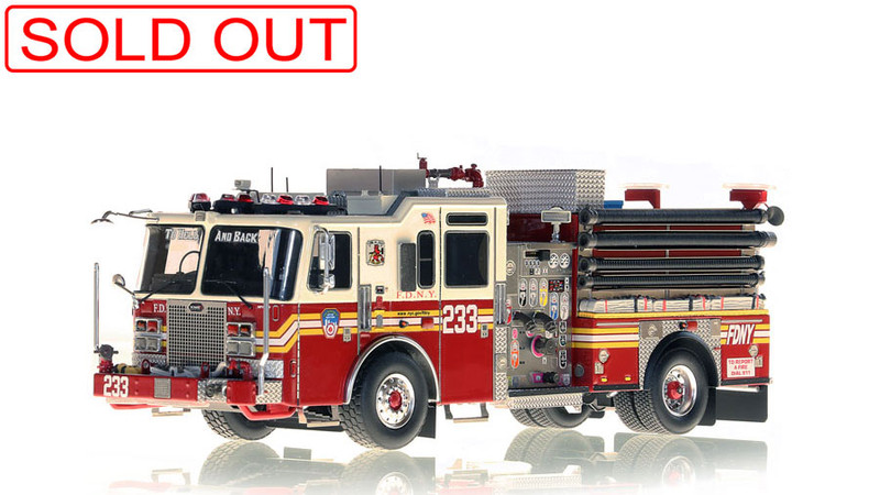 1:50 scale model of FDNY KME Engine 233 in Brooklyn