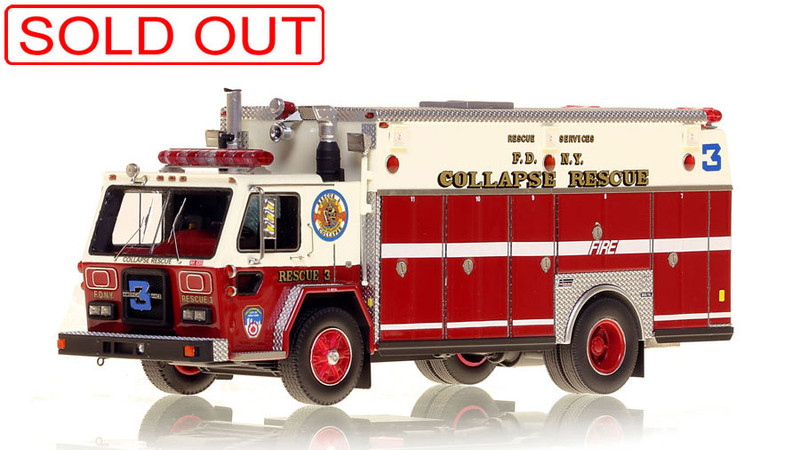 1:50 scale model of FDNY 1983 ALF CTC/Saulsbury Collapse Unit 3