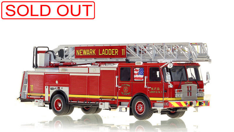 1:50 scale model of Newark Fire Department E-One Ladder 11