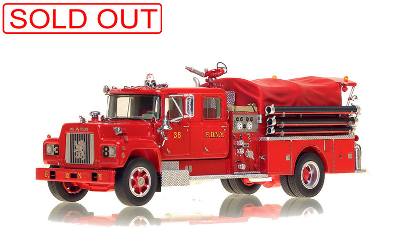 1:50 scale model of FDNY 1969 Mack® R Pumper - Engine 38