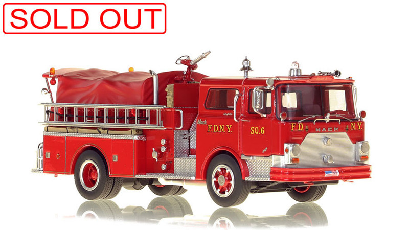 1:50 scale model of FDNY 1970 Mack® CF Pumper - Squad 6