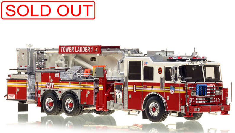 1:50 scale model of Fire Department City of New York Tower Ladder 1 - Manhattan (updated)