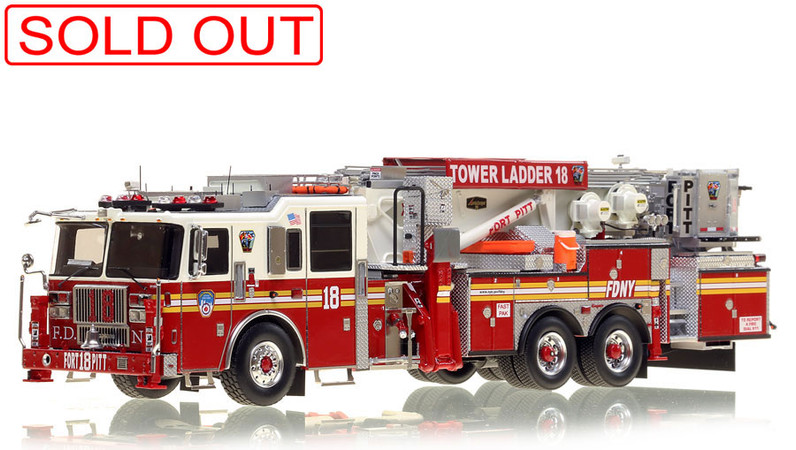 1:50 scale model of Fire Department City of New York Tower Ladder 18 - Manhattan