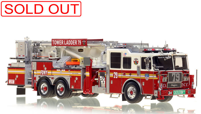 1:50 scale model of Fire Department City of New York Tower Ladder 79 - Staten Island