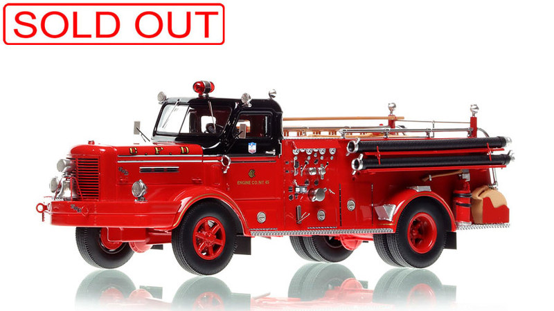 1:50 scale model of Chicago Fire Department 1953 FWD F-1000T - Engine 45