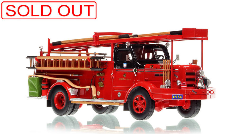 1:50 scale model of Chicago Fire Department 1953 FWD F-1000T - Engine 97