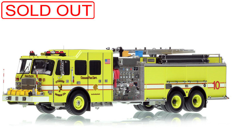1:50 museum grade scale model of Chicago Fire Department O'Hare International Airport E-One Engine 10