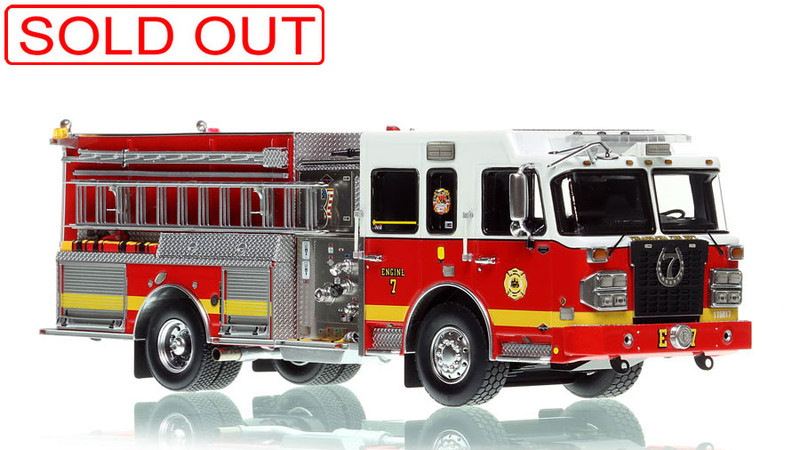 1:50 scale model of Philadelphia Fire Department Spartan Engine 7