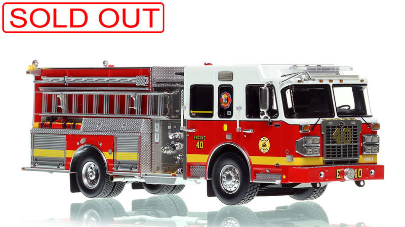 1:50 scale model of Philadelphia Fire Department Spartan Engine 40