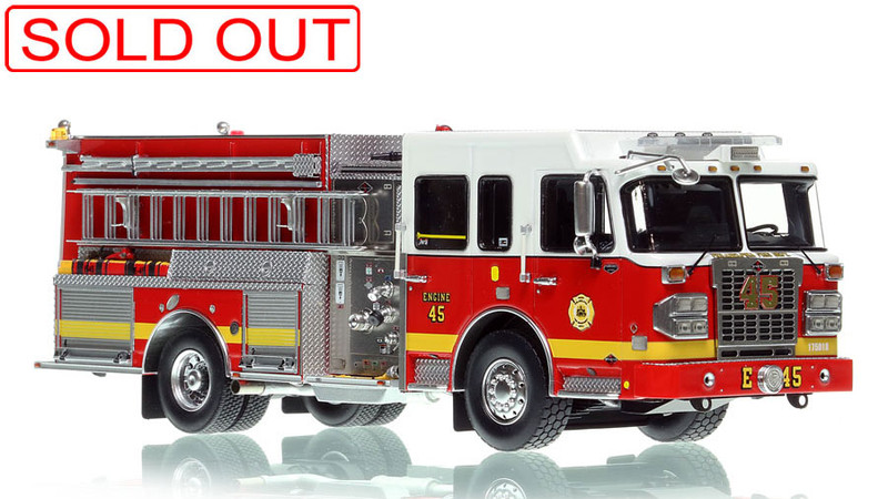 1:50 scale model of Philadelphia Fire Department Spartan Engine 45