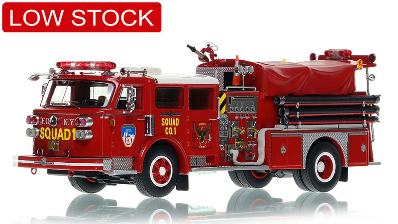 1:50 scale model of FDNY 1982 American LaFrance Squad 1 - Brooklyn