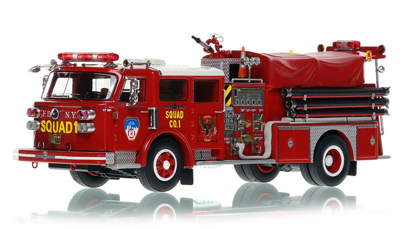 1:50 scale model of FDNY 1982 American LaFrance Squad 1 - Brooklyn