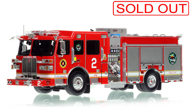 1:50 scale model of Columbus Division of Fire 2018 Sutphen Monarch Engine 2