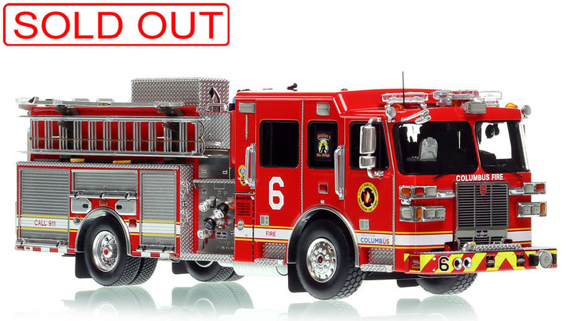 1:50 scale model of Columbus Division of Fire 2019 Sutphen Monarch Engine 6