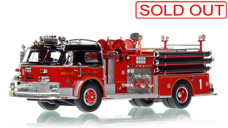 1:50 scale model of Chicago Fire Department 1972 American LaFrance - Engine Co. 1