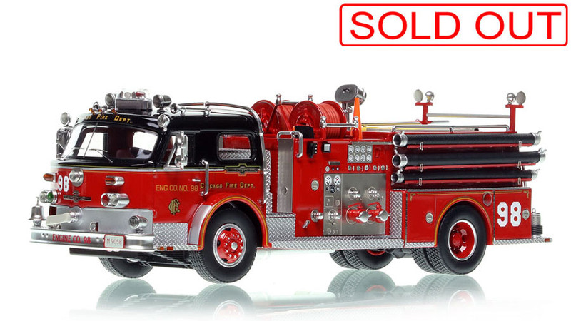1:50 scale model of Chicago Fire Department 1972 American LaFrance - Engine Co. 98