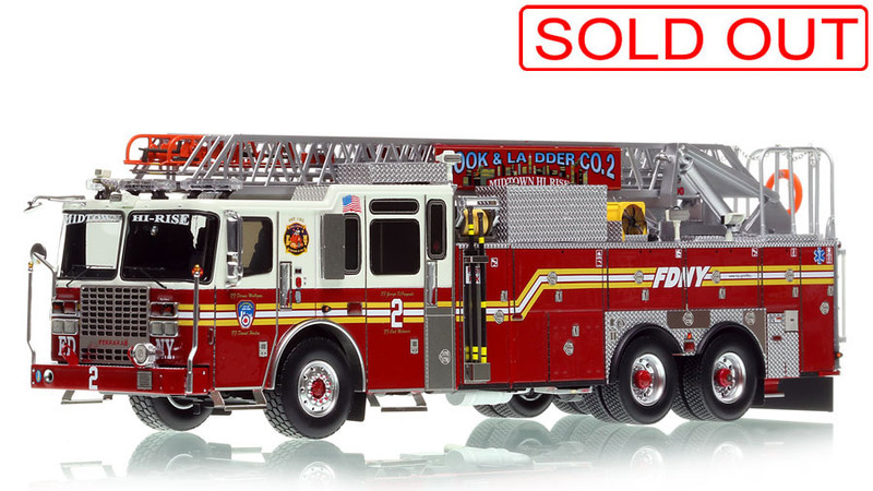 1:50 scale model of Fire Department City of New York 2017 Ladder 2 - Manhattan