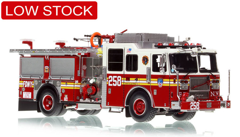 1:50 scale model of FDNY 2014 Seagrave Attacker HD High Pressure Engine 258 - Queens