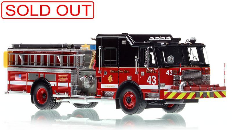1:50 scale model of Chicago Fire Department 2020 E-One Cyclone II Engine 43