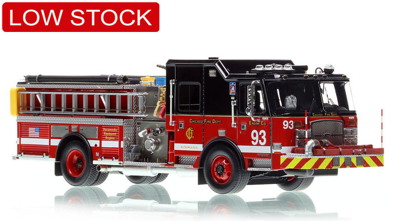 1:50 scale model of Chicago Fire Department 2020 E-One Cyclone II Engine 93