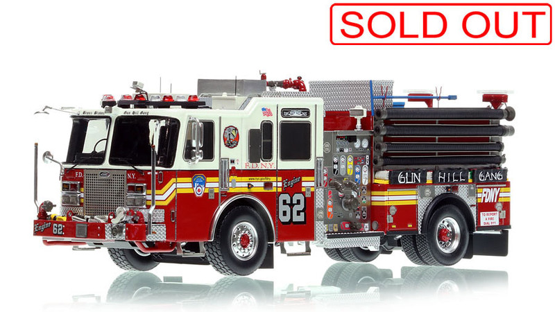 1:50 scale model of Fire Department City of New York 2016 KME Engine 62 - Bronx