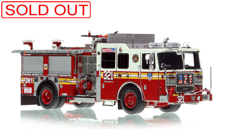 1:50 scale model of Fire Department City of New York 2010 Seagrave Engine 321 - Brooklyn