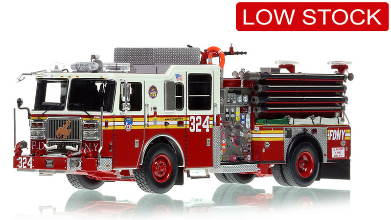 1:50 scale model of Fire Department City of New York 2010 Seagrave Engine 324 - Queens