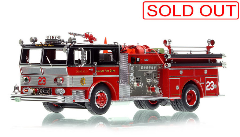 1:50 scale model of Chicago Fire Department 1973 Ward LaFrance Ambassador P80 - Engine Co. 23 - Southwest Side