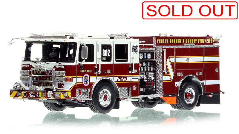 1:50 scale model of PGFD 2022 Pierce Enforcer Engine 802 - Shady Glen
