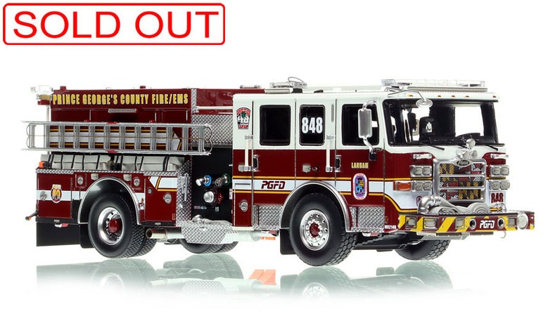 1:50 scale model of PGFD 2021 Pierce Enforcer Engine 848 - Lanham
