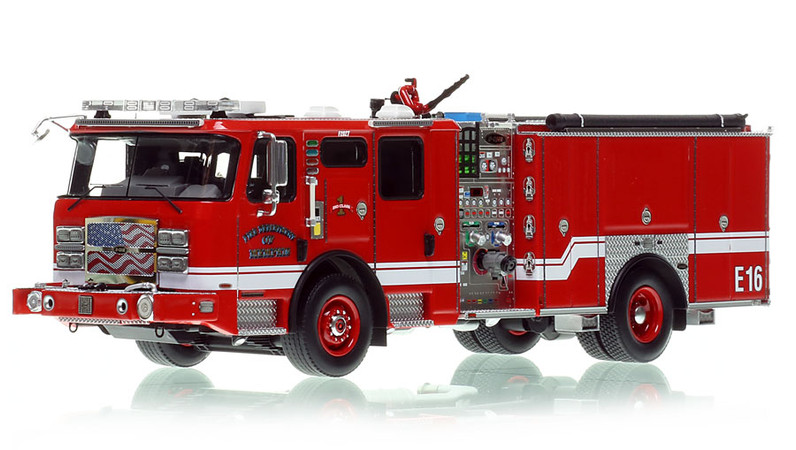 1:50 scale model of Memphis Fire Department 2022 E-One Typhoon Engine 16 - Orange Mound