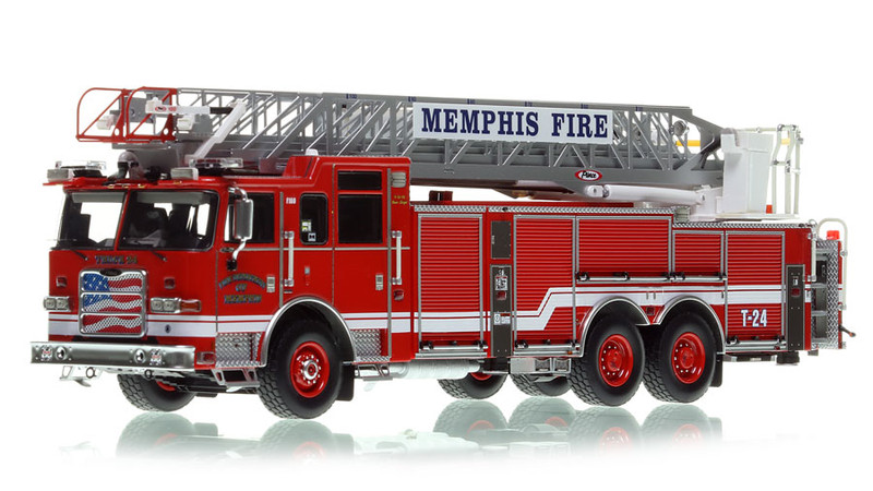 1:50 scale model of Memphis Fire Department 2014 Pierce Arrow XT 100' - Truck 24