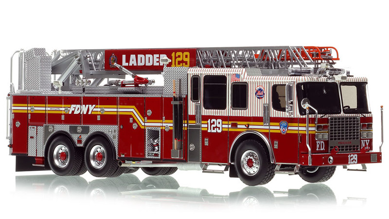 1:50 scale model of Fire Department City of New York 2014 Ferrara Ladder 129 - Queens
