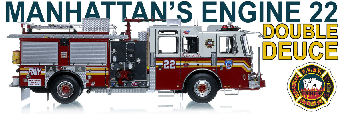 1:50 scale model of FDNY 2016 KME Severe Service Engine 22 - Manhattan