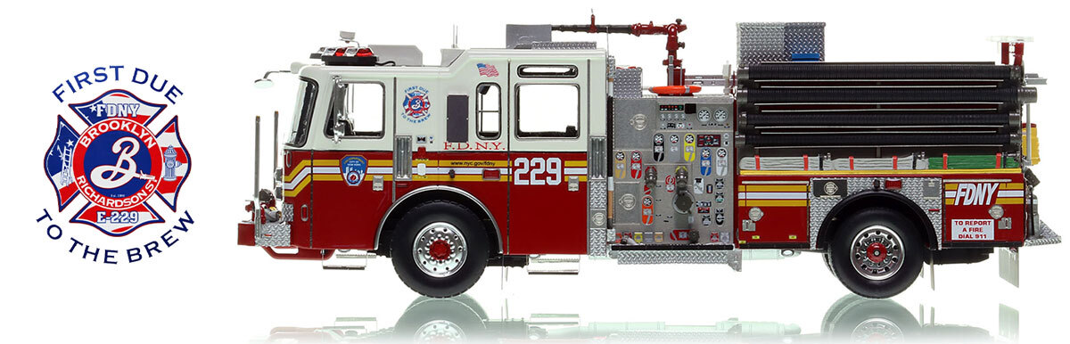 Fire Replicas 1:50 scale model of FDNY 2016 KME Severe Service Engine 229