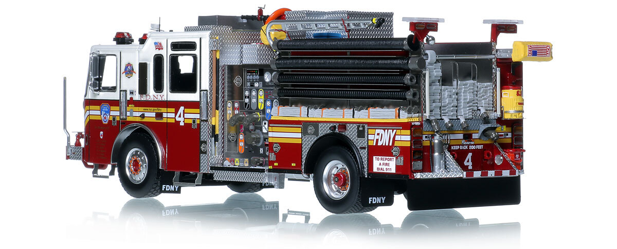 1:50 scale model of FDNY 2015 KME Severe Service Engine 4