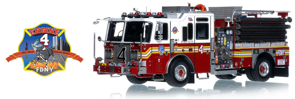 1:50 scale model of FDNY 2015 KME Severe Service Engine 4