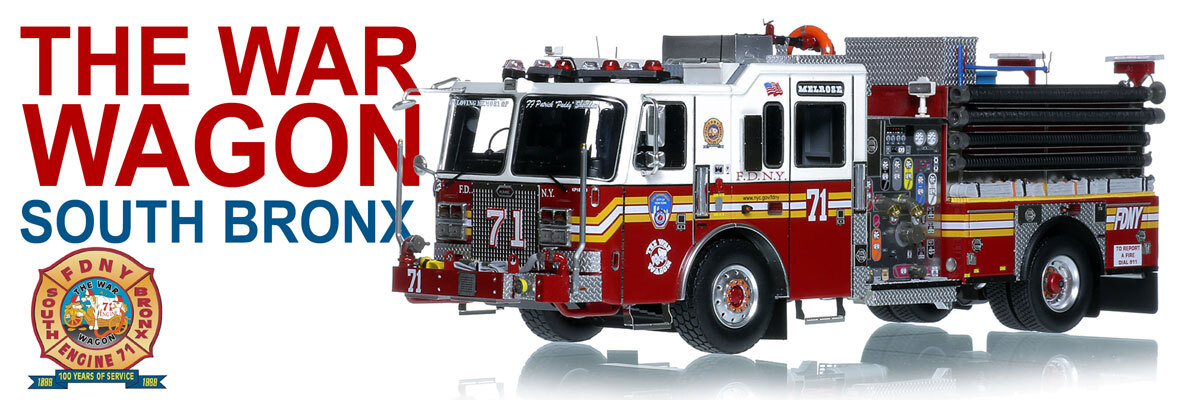 1:50 scale model of FDNY 2015 KME Severe Service Engine 71 - Bronx