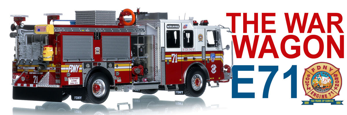 1:50 scale model of  FDNY 2015 KME Severe Service Engine 71 - Bronx