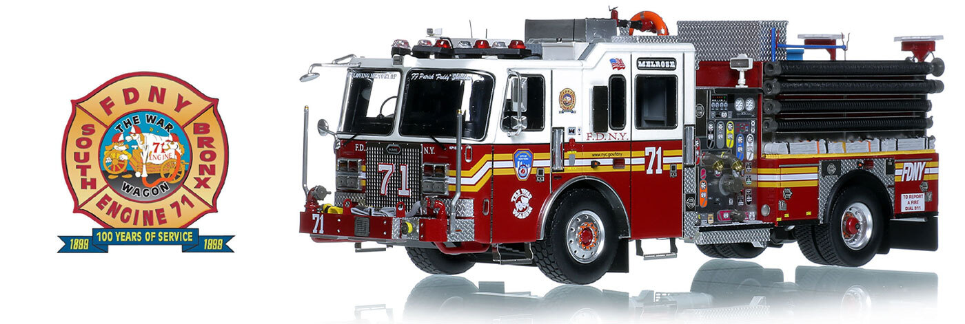 1:50 scale model of FDNY 2015 KME Severe Service Engine 71 - Bronx