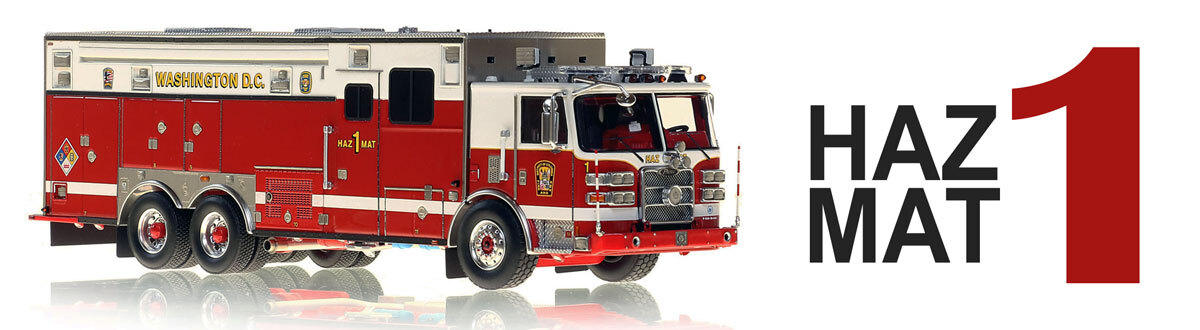 1:50 scale model of D.C. Fire & EMS 2018 Pierce Arrow XT - Hazmat 1