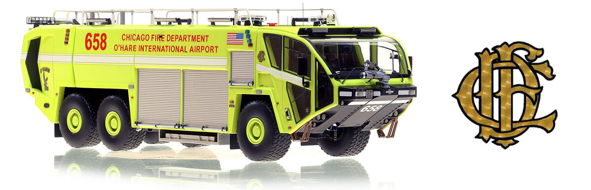 Fire Replicas 1:50 scale model of Chicago O'Hare Oshkosh 6x6 Striker 3000