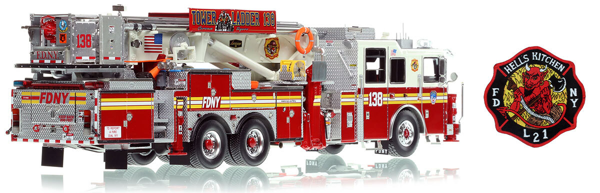 Fire Replicas 1:50 scale model of FDNY 2010 Seagrave Marauder II 75' Tower Ladder 138