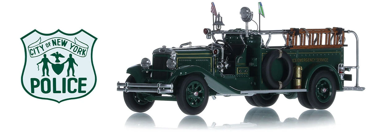 1:50 scale model of NYPD 1930 Mack BG Police Emergency Service